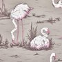 Cole and Son Flamingos Linnen Stof: Gordijnstof