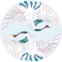 Catchii Blauwe Kraanvogels Behangcirkel
